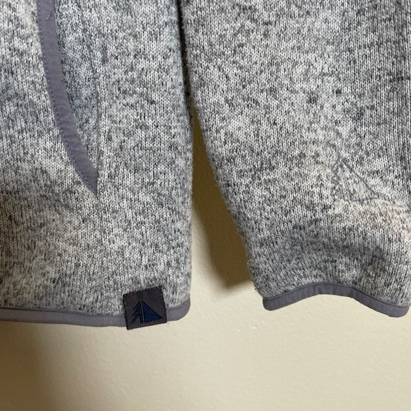 LL Bean Sweater Fleece Pullover Womens M 1/4 Snap Gray Pockets Logo 292726 - Picture 3 of 8